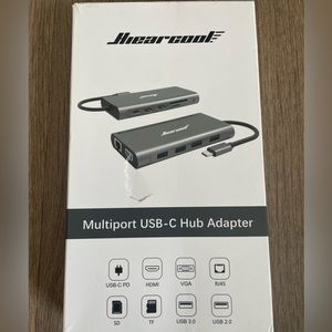 Hiearcool USB C Hub, USB-C Docking Port Port stationary